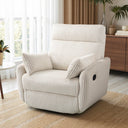 Corduroy Swivel Recliner Chair with Glider & 2 Pillows