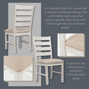 Farmhouse Dining Chair Set of 2 – Ladderback Wood