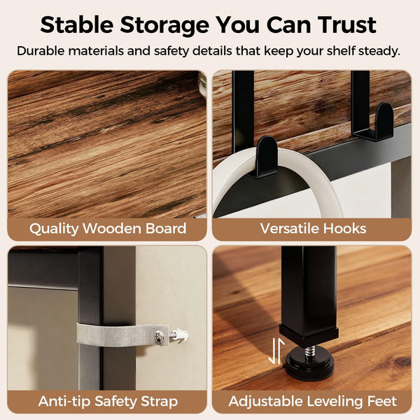 5-Tier L-Shaped Corner Bookshelf with Metal Frame
