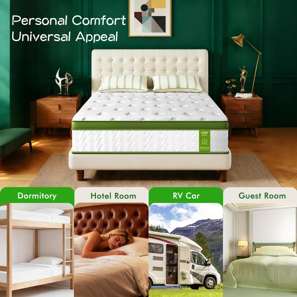 Twin Gel Hybrid Mattress – 10 Inch Euro Top, Pocket Springs, Medium Firm