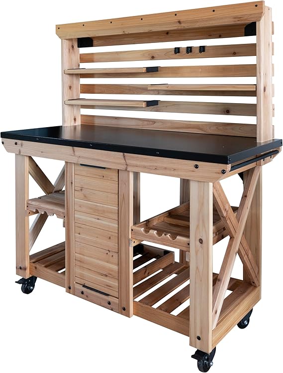 Acacia Wood Farmhouse Console Table with Lower Slat Shelf