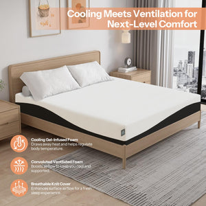Cooling Gel Memory Foam Mattress – Twin, Full, Queen & King