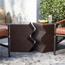 Concrete Nesting Side Table Set of 2 – Round & Rectangular Outdoor Accent Tables