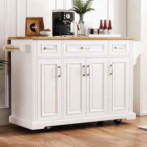 Kitchen Island with Storage & Drop Leaf