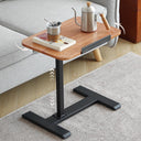 C-Shaped Height-Adjustable Side Table with 360° Rotating Tabletop