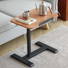 C-Shaped Height-Adjustable Side Table with 360° Rotating Tabletop