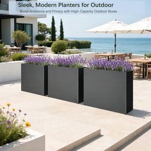 Heavy Duty Metal Planter Box with Removable Shelf