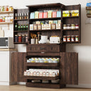 71" Tall Farmhouse Kitchen Pantry Cabinet with Drawers & Barn Doors