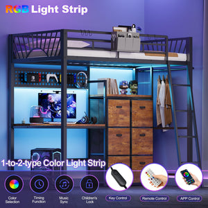Twin Size Loft Bed with Desk