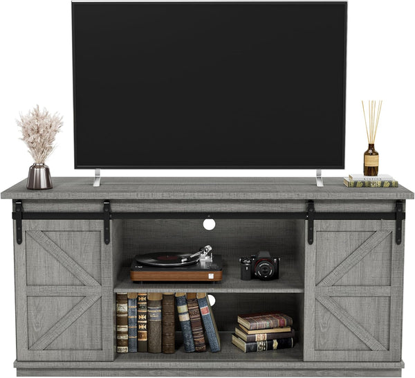 TV Stand with Sliding Barn Doors & Storage Cabinets – 58" & 65"