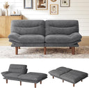 Convertible Futon Sofa Bed with Adjustable Backrest & Armrests