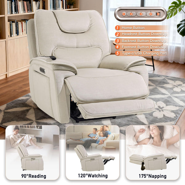 Zero Gravity Power Recliner Chair with Heat & Massage