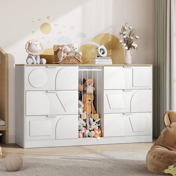 6-Drawer Wooden Dresser – White