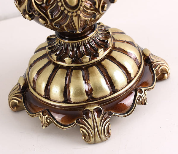 Victorian Handmade Fabric Table Lamp with Resin Base
