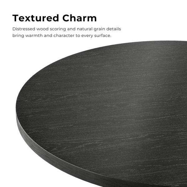Round Pedestal End Table – Solid Rubberwood