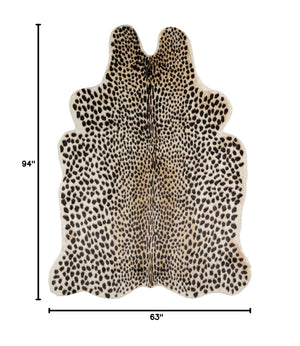 Faux Animal Hide Area Rug – Cheetah Print, Round 7'10"