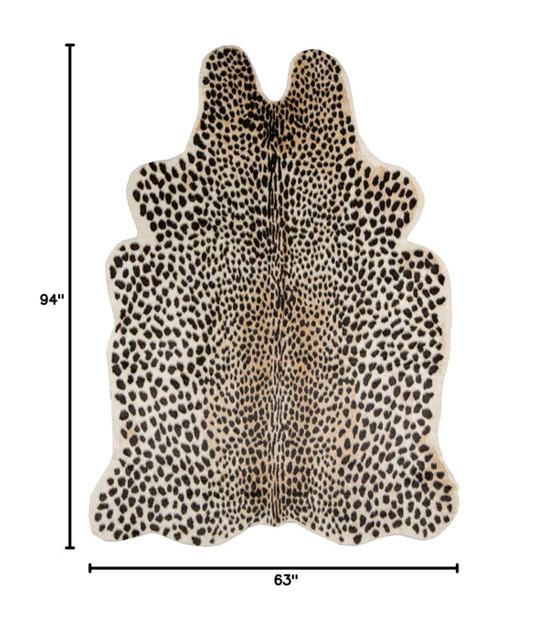 Faux Animal Hide Area Rug – Cheetah Print, Round 7'10"
