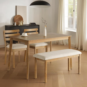 Farmhouse Dining Table Set with Bench
