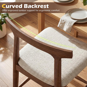Counter Height Bar Stools Set of 4 – Upholstered Cushioned Seats with Curved Back & Footrest