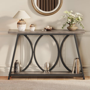 47-Inch Industrial Console Table with Shelves