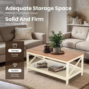 Farmhouse Coffee Table with Storage