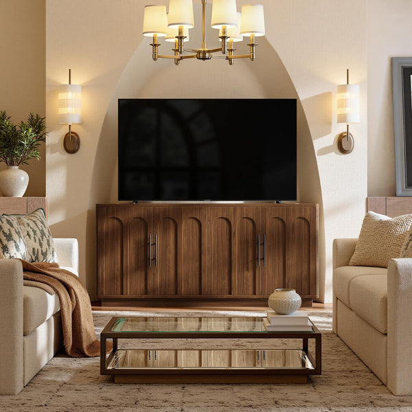 67" Arched Sideboard Buffet Cabinet with 4 Doors