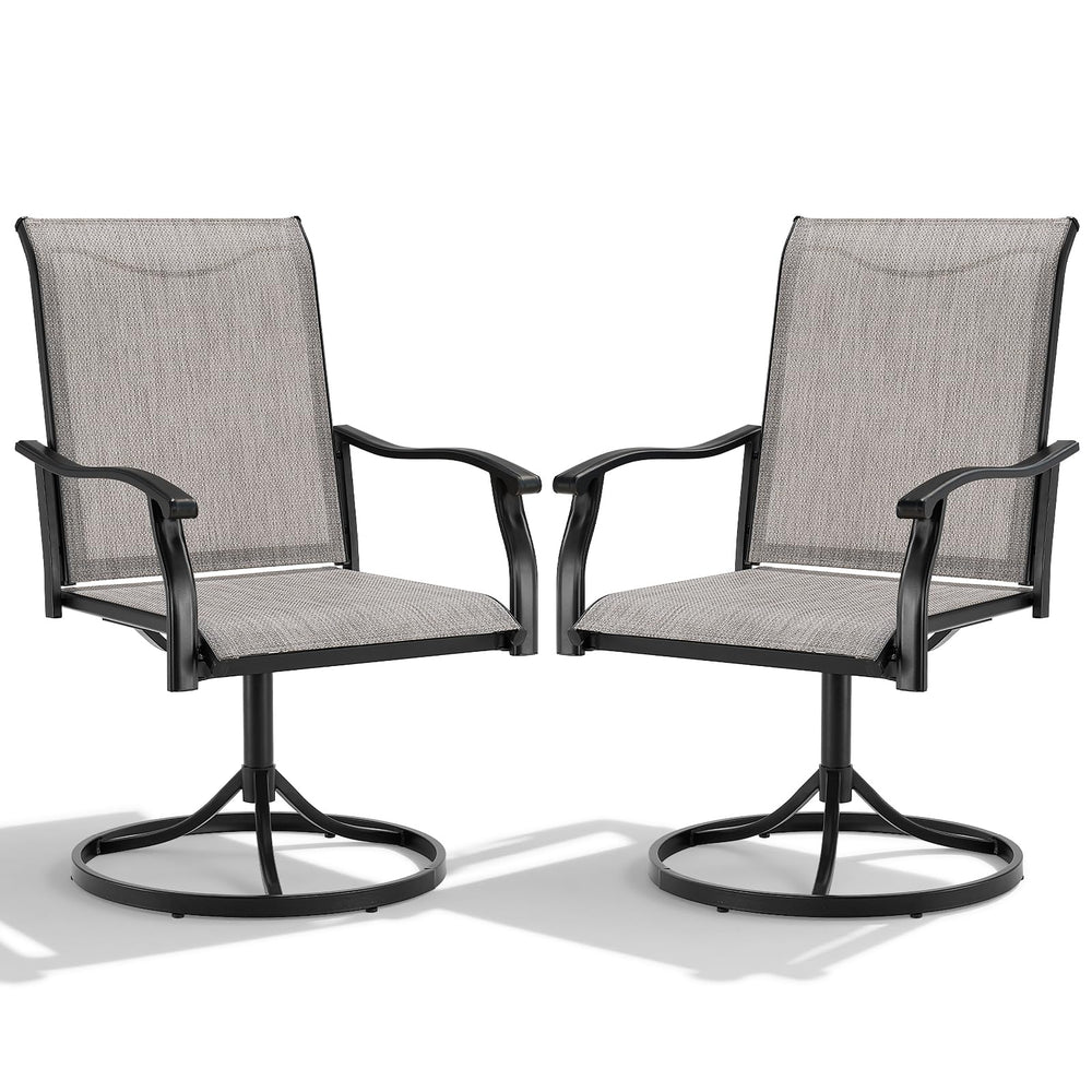 Outdoor Swivel Patio Dining Chair with 360° Rotation & Rocking – Set of 2