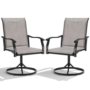 Outdoor Swivel Patio Dining Chair with 360° Rotation & Rocking – Set of 2