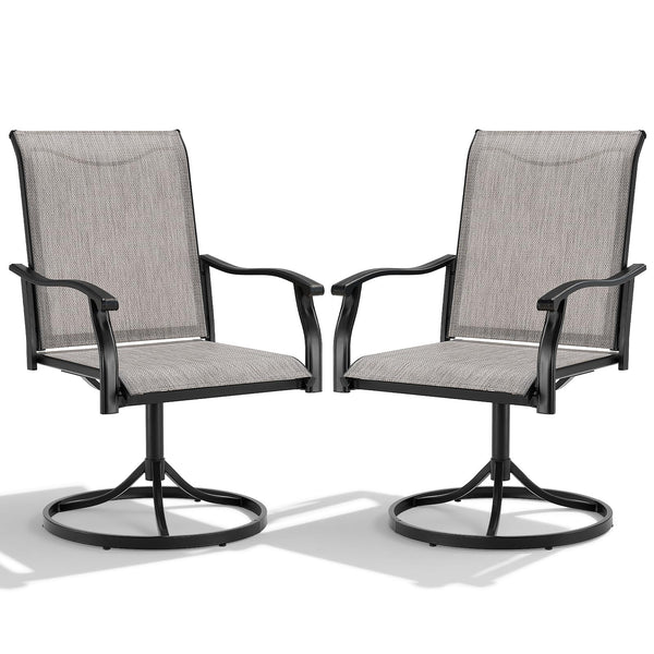 Outdoor Swivel Patio Dining Chair with 360° Rotation & Rocking – Set of 2