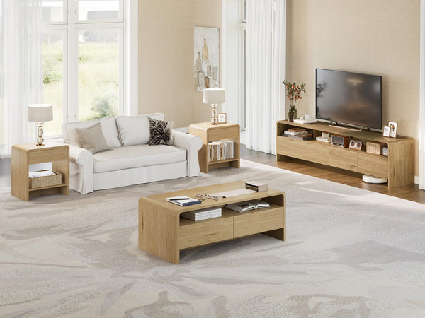 3-Piece Coffee Table & End Table Set with Storage