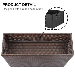 Tall Rectangular Outdoor Planter with Removable Liner