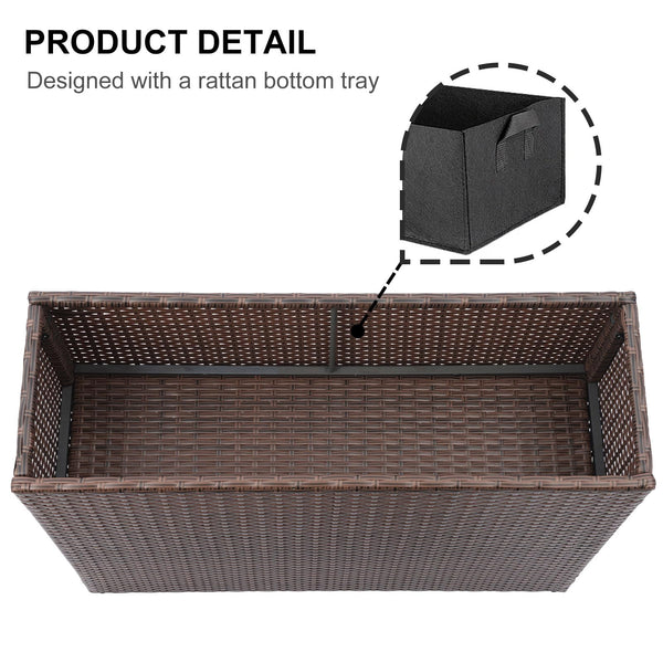 Tall Rectangular Outdoor Planter with Removable Liner