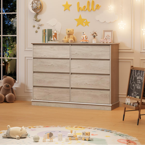 8-Drawer Double Dresser with Wide Top