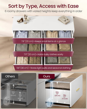 6-Drawer Dresser Chest of Drawers – Modern Bedroom Storage