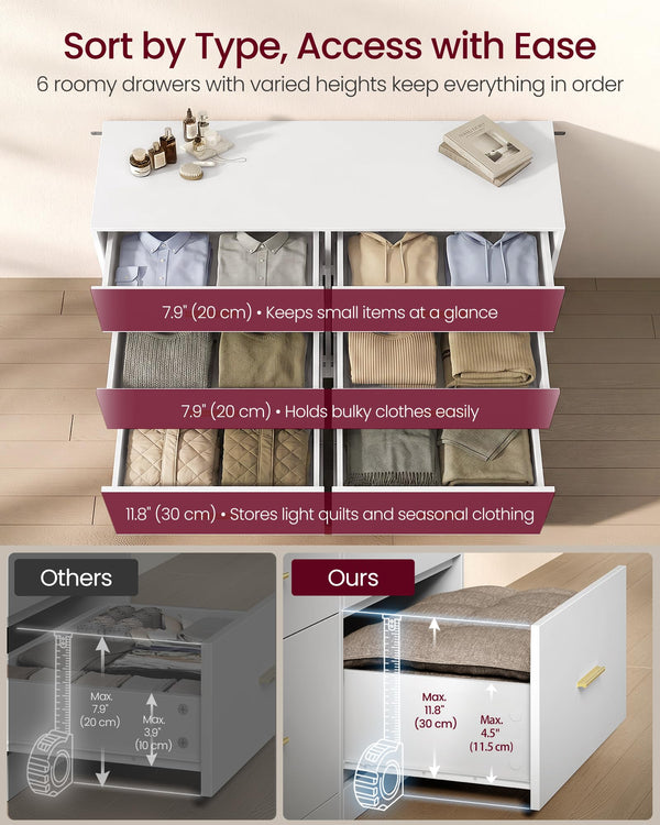 6-Drawer Dresser Chest of Drawers – Modern Bedroom Storage