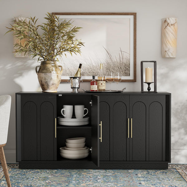 67" Arched Door Sideboard Buffet Cabinet with Storage
