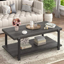 Modern Rectangle Coffee Table with 2-Tier Storage