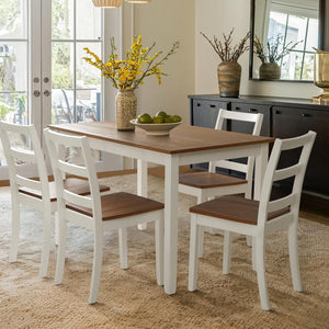 5-Piece Solid Wood Dining Table Set for 4