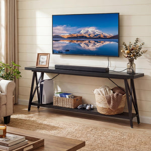 Console Table with Charging Station & Storage Shelf