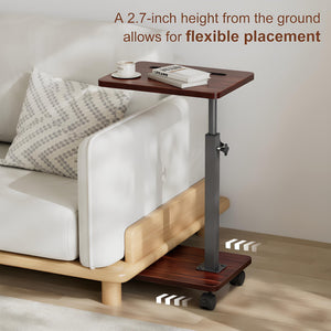C-Shaped TV Tray Table with Adjustable Height & 360° Swivel