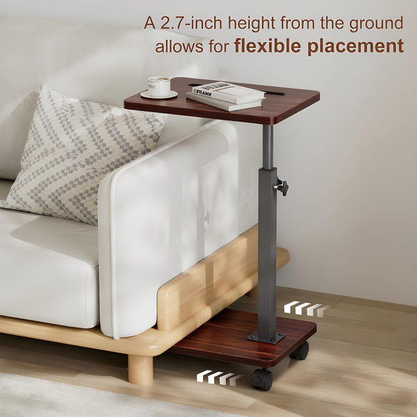 C-Shaped TV Tray Table with Adjustable Height & 360° Swivel