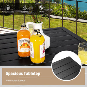 32-Inch Square Outdoor Steel Bar Table