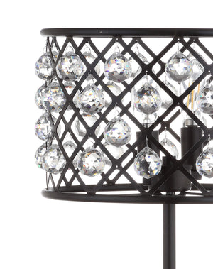 22.5" Oil Rubbed Bronze 2-Light Crystal and Iron Table Lamp