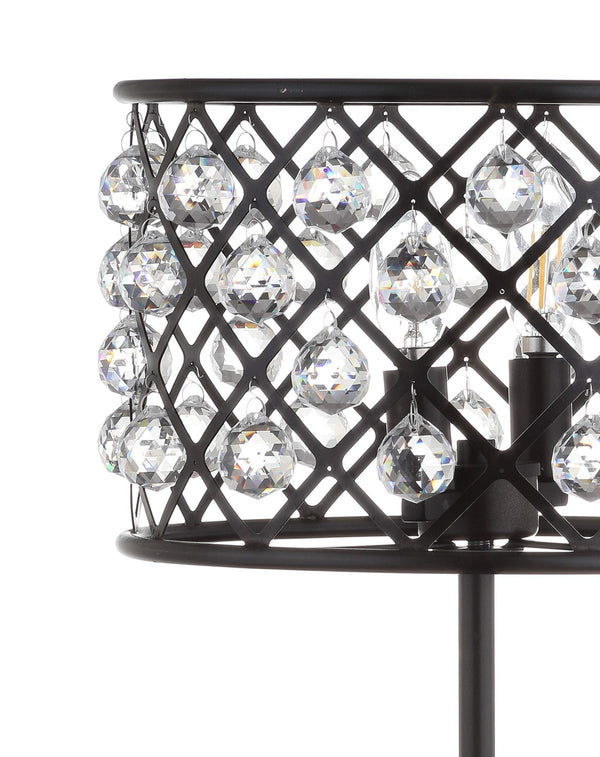 22.5" Oil Rubbed Bronze 2-Light Crystal and Iron Table Lamp