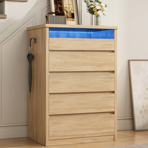 5-Drawer Dresser with LED Light