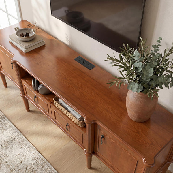 63" TV Stand with Power Outlet & Storage