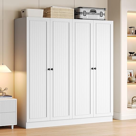 4-Door Wardrobe Closet with Drawers