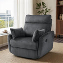Corduroy Swivel Recliner Chair with Glider & 2 Pillows