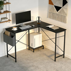 L-Shaped Desk 50 Inch – Reversible Corner Computer Desk with CPU Stand & Storage Bag