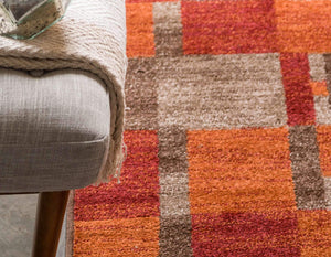 Patchwork Area Rug – Geometric Abstract, Polypropylene